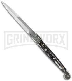 A.G.A. Campolin 12" Brazilian Horn Sicilian Picklock Automatic Knife - Bayonet