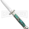 AGA 9" Italian Stiletto Swinguard Abalone Automatic Lockback Knife - Dagger 1 AGA 9" Italian Stiletto Swinguard Abalone Automatic Lockback Knife - Dagger -Professional Knife Discount Store AGA 11in Italian Stiletto Swinguard Abalone Auto Dagger GX 36952 jr large