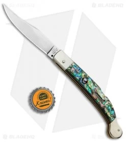 AGA Campolin 9" Sahara Italian Stiletto Lockback Automatic Abalone (3.8" Mirror) -Professional Knife Discount Store AGA Camplin 9in Sahara Italian Stiletto LB Auto Abalone Mirror BHQ 90702 jr bottlecap