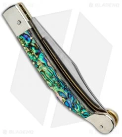 AGA Campolin 9" Sahara Italian Stiletto Lockback Automatic Abalone (3.8" Mirror) -Professional Knife Discount Store AGA Camplin 9in Sahara Italian Stiletto LB Auto Abalone Mirror BHQ 90702 jr side