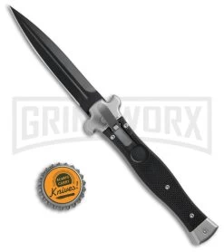 AGA Campolin Zero Black G-10 Leverlock Automatic Knife - Dagger Black Plain -Professional Knife Discount Store AGA Campoliln Zero Dagger LL Black G 10 Black AGA01N ND BHQ 72185 jr bottlecap large