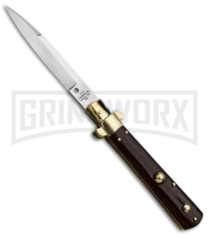 AGA Campolin 10" Cocobolo/Brass Frosolone Stiletto Automatic Knife - Bayonet 3 AGA Campolin 10" Cocobolo/Brass Frosolone Stiletto Automatic Knife - Bayonet