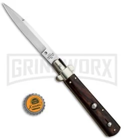 AGA Campolin 10" Cocobolo Frosolone Stiletto Automatic Knife - Bayonet -Professional Knife Discount Store AGA Campolin 10in Frosolone Bayo Stiletto Cocobolo Polish BP 28944 jr bottlecap large