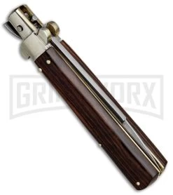 AGA Campolin 10" Cocobolo Frosolone Stiletto Automatic Knife - Bayonet -Professional Knife Discount Store AGA Campolin 10in Frosolone Bayo Stiletto Cocobolo Polish BP 28944 jr side large