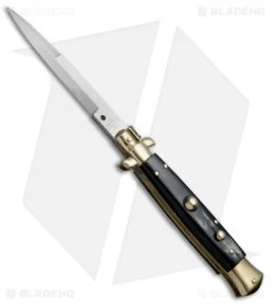 AGA Campolin 10" Italian Stiletto Picklock Auto Brass/Brazil Horn (4.5" Bayonet)