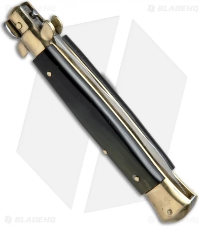 AGA Campolin 10" Italian Stiletto Automatic Brass/Brazilian (4.5" Satin Kris) 5 AGA Campolin 10" Italian Stiletto Automatic Brass/Brazilian (4.5" Satin Kris) - Image 3