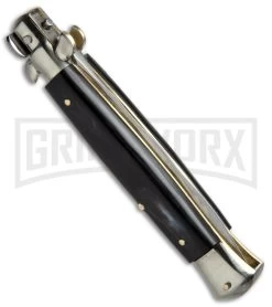 AGA Campolin 10" Brazilian Horn Picklock Stiletto Automatic Knife - Satin Kris 7 AGA Campolin 10" Brazilian Horn Picklock Stiletto Automatic Knife - Satin Kris -Professional Knife Discount Store AGA Campolin 10in Stiletto Brazilian Horn Satin Kriss BP 19131 jr side large