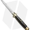 AGA Campolin 10" Italian Stiletto Picklock Automatic Brass/Ebony (4.5" Bayonet) -Professional Knife Discount Store AGA Campolin 10in Stiletto Ebony Bayo BP 19128 jr