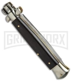 AGA Campolin 10" Ebony Picklock Stiletto Automatic Knife - Satin Kris 7 AGA Campolin 10" Ebony Picklock Stiletto Automatic Knife - Satin Kris -Professional Knife Discount Store AGA Campolin 10in Stiletto Ebony Satin Kriss BP 19130 jr side large