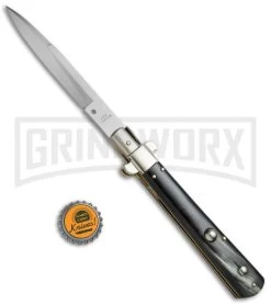 AGA Campolin 11" Stiletto Brazilian Horn Ltd. Edition Automatic Knife - Bayonet -Professional Knife Discount Store AGA Campolin 11in Frosolone Pick Lock Stiletto Brazilian Horn BHQ 23370 jr bottlecap large