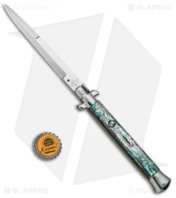 AGA Campolin 11" Picklock Automatic Italian Stiletto Abalone (5" Satin) 2017 -Professional Knife Discount Store AGA Campolin 11in Picklock Italian Stiletto Abalone Satin BHQ 78223 jr bottlecap 2