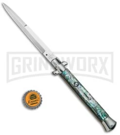 AGA Campolin 11" 2017 Italian Picklock Abalone Automatic Knife - Bayonet 9 AGA Campolin 11" 2017 Italian Picklock Abalone Automatic Knife - Bayonet -Professional Knife Discount Store AGA Campolin 11in Picklock Italian Stiletto Abalone Satin BHQ 78223 jr bottlecap 2 large