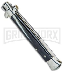 AGA Campolin 11" 2017 Italian Picklock Dark Horn Automatic Knife - Bayonet 8 AGA Campolin 11" 2017 Italian Picklock Dark Horn Automatic Knife - Bayonet -Professional Knife Discount Store AGA Campolin 11in Picklock Italian Stiletto Dark Horn Satin BHQ 78227 jr side large