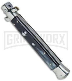 Professional Knife Discount Store -Professional Knife Discount Store AGA Campolin 11in Picklock Italian Stiletto Dark Horn Satin BHQ 78227 jr spine large