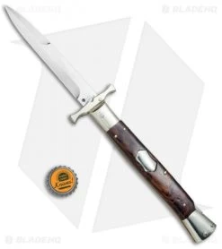 AGA Campolin 13" Bat Swinguard Automatic Cocobolo (5.75" Satin Bayonet) -Professional Knife Discount Store AGA Campolin 13in Bat Swinguard Auto Cocobolo Satin Bayo BHQ 77552 jr bottlecap