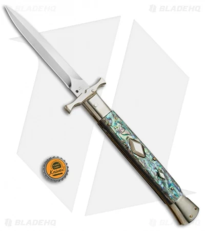 AGA Campolin 13" Bat Swinguard Diamond Automatic Knife Abalone (5.75" Dagger) 7 AGA Campolin 13" Bat Swinguard Diamond Automatic Knife Abalone (5.75" Dagger) - Image 5
