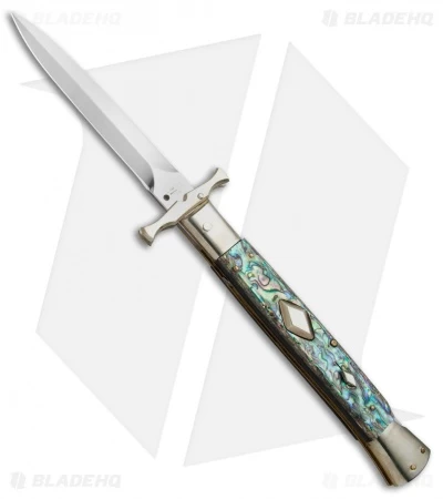 AGA Campolin 13" Bat Swinguard Diamond Automatic Knife Abalone (5.75" Dagger) 3 AGA Campolin 13" Bat Swinguard Diamond Automatic Knife Abalone (5.75" Dagger)