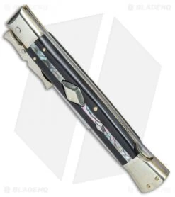 AGA Campolin 13" Bat Swinguard Automatic Ebony/Abalone (5.75" Satin Bayo) 7 AGA Campolin 13" Bat Swinguard Automatic Ebony/Abalone (5.75" Satin Bayo) -Professional Knife Discount Store AGA Campolin 13in Bat Swinguard Ebony Abalone Satin Bayo BHQ 77549 jr spine