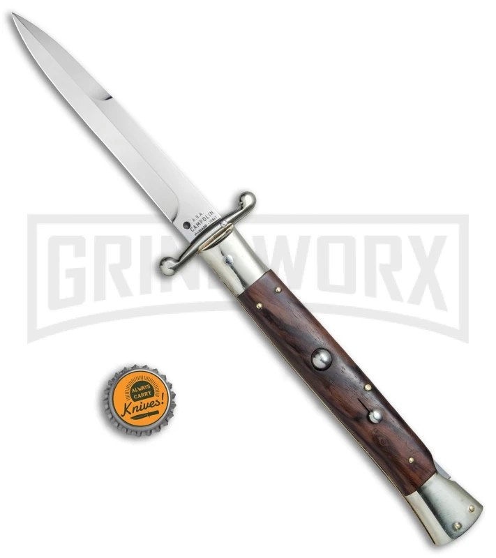 AGA Campolin 13" Stiletto Swinguard Cocobolo Wood Automatic Knife - Bayonet 6 AGA Campolin 13" Stiletto Swinguard Cocobolo Wood Automatic Knife - Bayonet - Image 4