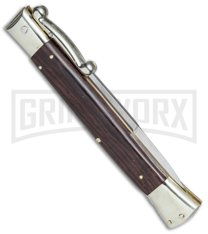 AGA Campolin 13" Stiletto Swinguard Cocobolo Wood Automatic Knife - Bayonet 5 AGA Campolin 13" Stiletto Swinguard Cocobolo Wood Automatic Knife - Bayonet - Image 3