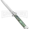 AGA Campolin 15" Italian Abalone Automatic Knife - Bayonet -Professional Knife Discount Store AGA Campolin 15in Auto Italian Stiletto Abalone 7in satin BHQ 87415 er large