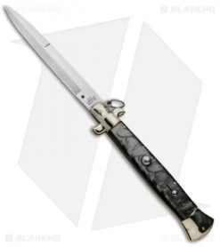 AGA Campolin 18" Stiletto Automatic Knife Gray Acrylic (8" Satin Bayo)