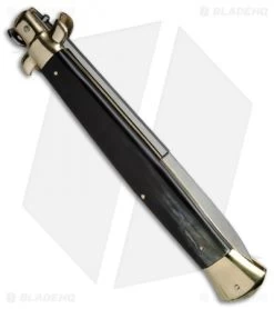 AGA Campolin 18" Italian Stiletto Knife Brazilian Horn/Brass (8" Satin Bayonet) 7 AGA Campolin 18" Italian Stiletto Knife Brazilian Horn/Brass (8" Satin Bayonet) -Professional Knife Discount Store AGA Campolin 18in Stiletto Bayo Brazilian Horn Brass BP 19243 jr side