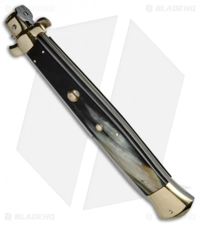 AGA Campolin 18" Italian Stiletto Knife Brazilian Horn/Brass (8" Satin Bayonet) 4 AGA Campolin 18" Italian Stiletto Knife Brazilian Horn/Brass (8" Satin Bayonet) - Image 2