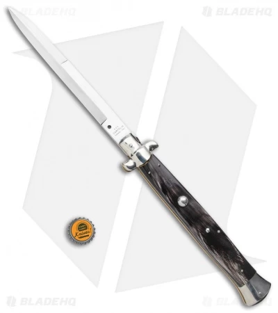 AGA Campolin 18" Italian Stiletto Knife Dark Horn (8" Satin Bayonet) 6 AGA Campolin 18" Italian Stiletto Knife Dark Horn (8" Satin Bayonet) - Image 4