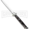 A.G.A. Campolin 18" Dark Horn Italian Stiletto Auto Knife - Bayonet -Professional Knife Discount Store AGA Campolin 18in Stiletto Dark Horn Satin Bayo BHQ 104096 jr large
