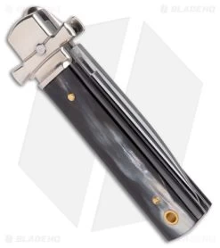 AGA Campolin 6" Dominus Leverlock Automatic Knife Horn (2.5" Satin) -Professional Knife Discount Store AGA Campolin 6in Dominus LL Auto Horn Satin BHQ 178781 jr side