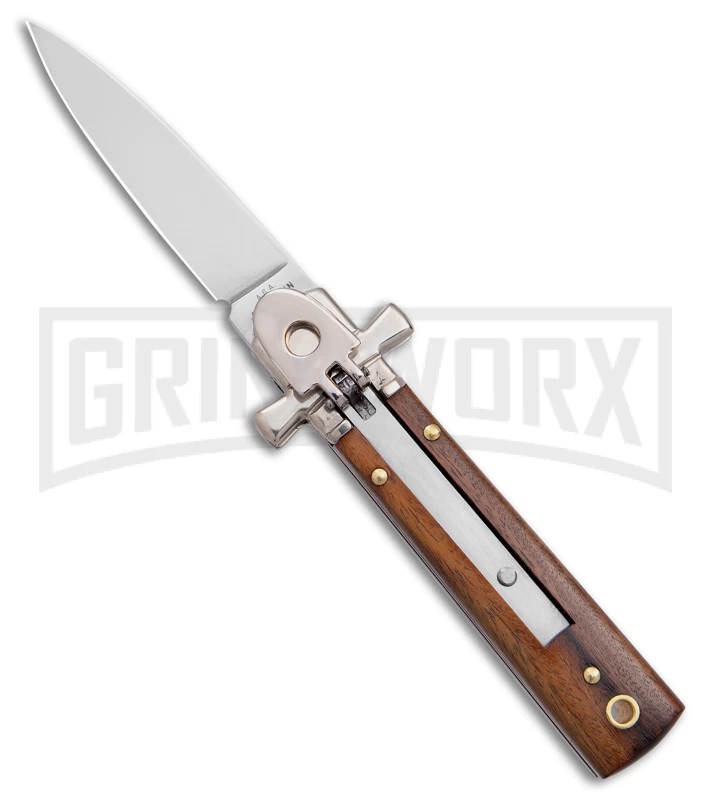 AGA Campolin 6" Dominus Wood Leverlock Automatic Knife - Satin Plain 3 AGA Campolin 6" Dominus Wood Leverlock Automatic Knife - Satin Plain