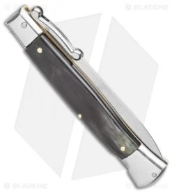 AGA Campolin 9" Swinguard Automatic Knife Brazilian Horn (5.75" Satin Dagger) 8 AGA Campolin 9" Swinguard Automatic Knife Brazilian Horn (5.75" Satin Dagger) -Professional Knife Discount Store AGA Campolin 9 Swinguard Automatic Knife Brazilian Horn 5.75 Satin Dagger BHQ 121424 LS Side