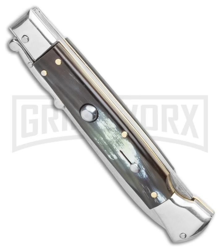 AGA Campolin 9" Stiletto Swinguard Brazilian Horn Automatic Knife - Dagger 4 AGA Campolin 9" Stiletto Swinguard Brazilian Horn Automatic Knife - Dagger - Image 2