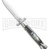 AGA Campolin 9" Stiletto Swinguard Brazilian Horn Automatic Knife - Dagger 1 AGA Campolin 9" Stiletto Swinguard Brazilian Horn Automatic Knife - Dagger -Professional Knife Discount Store AGA Campolin 9 Swinguard Automatic Knife Brazilian Horn 5.75 Satin Dagger BHQ 121424 LS large