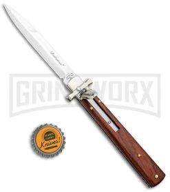 A.G.A. Campolin 9" Dominus Cocobolo Leverlock Automatic Knife - Satin 9 A.G.A. Campolin 9" Dominus Cocobolo Leverlock Automatic Knife - Satin -Professional Knife Discount Store AGA Campolin 9in Dominus LL Auto Wood Satin GO DOM23 CW BHQ 97994 jr bottlecap large