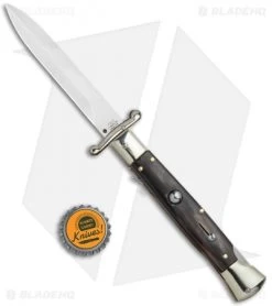 AGA Campolin 9" Italian Stiletto Swinguard Bayonet Automatic Knife Dark Horn -Professional Knife Discount Store AGA Campolin 9in Italian Stiletto Dark Horn Auto Bayo GX 11091 jr bottlecap
