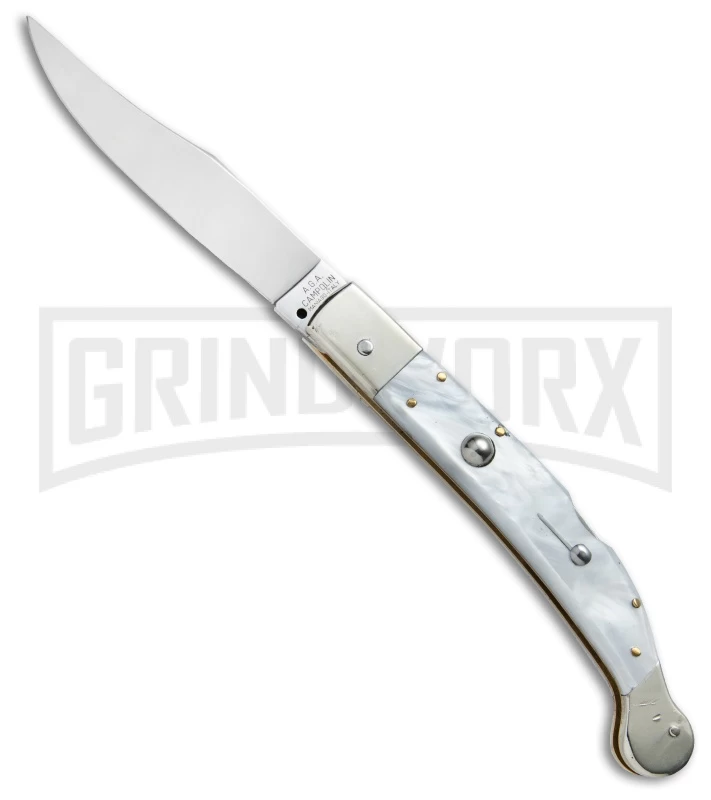 AGA Campolin Sahara Pearlex Italian Stiletto Automatic Knife - Mirror Plain 3 AGA Campolin Sahara Pearlex Italian Stiletto Automatic Knife - Mirror Plain