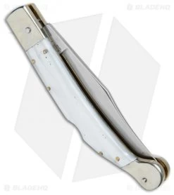 AGA Campolin 9" Sahara Italian Stiletto Lockback Automatic Pearlex (3.8" Mirror) 8 AGA Campolin 9" Sahara Italian Stiletto Lockback Automatic Pearlex (3.8" Mirror) -Professional Knife Discount Store AGA Campolin 9in Sahara Italian Stiletto LB Pearlex Mirror BHQ 74049 jr side