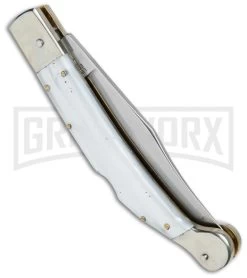 AGA Campolin Sahara Pearlex Italian Stiletto Automatic Knife - Mirror Plain 8 AGA Campolin Sahara Pearlex Italian Stiletto Automatic Knife - Mirror Plain -Professional Knife Discount Store AGA Campolin 9in Sahara Italian Stiletto LB Pearlex Mirror BHQ 74049 jr side large