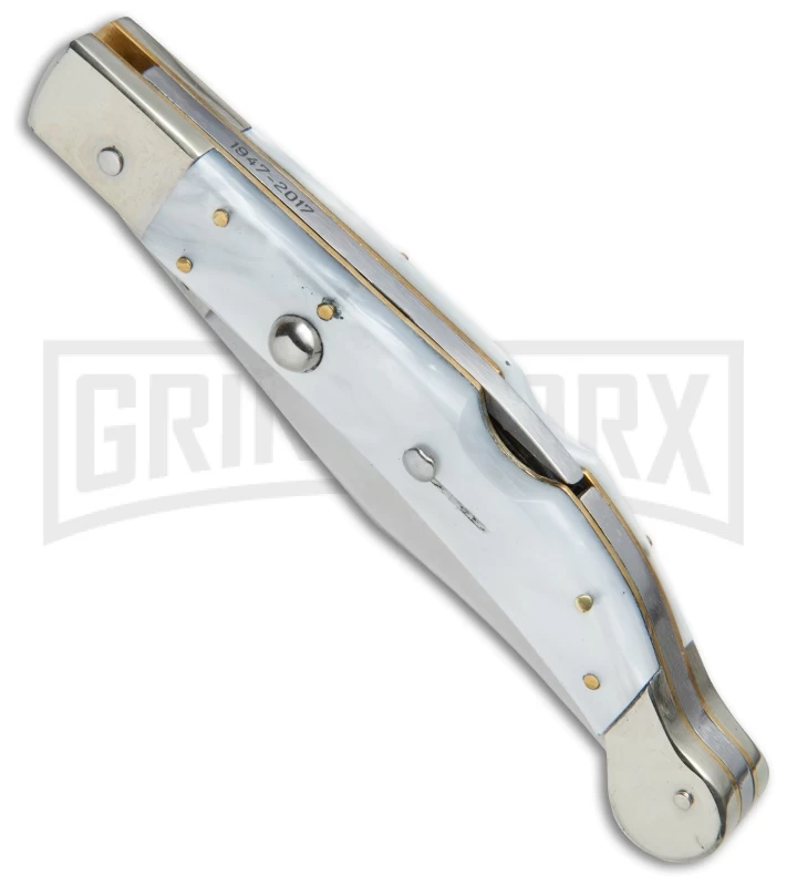 AGA Campolin Sahara Pearlex Italian Stiletto Automatic Knife - Mirror Plain 4 AGA Campolin Sahara Pearlex Italian Stiletto Automatic Knife - Mirror Plain - Image 2