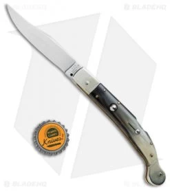 AGA Campolin 9" Sahara Italian Stiletto Lockback Auto Dark Horn (3.8" Mirror) -Professional Knife Discount Store AGA Campolin 9in Shara Italian Stiletto LB Dark Horn Mirror BHQ 74050 jr bottlecap
