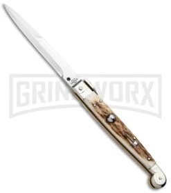 A.G.A. Campolin 9" Sicilian Stag Picklock Auto Sillito Knife - Bayonet