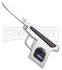 AGA Campolin Dark Horn Automatic Gun Knife - Satin Plain