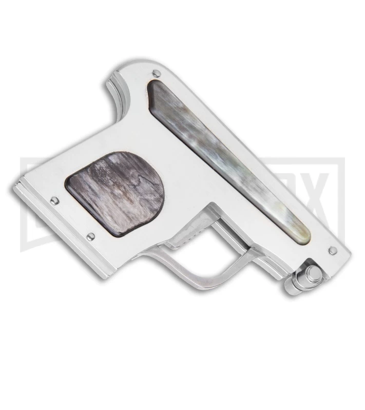 AGA Campolin Dark Horn Automatic Gun Knife - Satin Plain 5 AGA Campolin Dark Horn Automatic Gun Knife - Satin Plain - Image 3