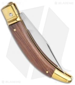 AGA Campolin Diana Lever Lock Automatic Brass Wood Knife (3.75" Satin) 8 AGA Campolin Diana Lever Lock Automatic Brass Wood Knife (3.75" Satin) -Professional Knife Discount Store AGA Campolin Diana LL Auto Brass Wood Satin BHQ 135444 jr side