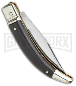 AGA Campolin Diana Ebony Lever Lock Automatic Knife - Satin Plain 8 AGA Campolin Diana Ebony Lever Lock Automatic Knife - Satin Plain -Professional Knife Discount Store AGA Campolin Diana LL Auto Dark Wood Satin BHQ 34351 jr side large