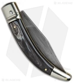 AGA Campolin Diana Lever Lock Automatic Knife Dark Horn (3.75" Damascus) -Professional Knife Discount Store AGA Campolin Diana LL Damascus Dark Horn BHQ 67443 jr side