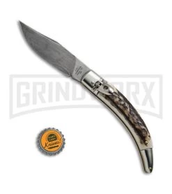 AGA Campolin Diana Stag Horn Lever Lock Automatic Knife - Damascus 9 AGA Campolin Diana Stag Horn Lever Lock Automatic Knife - Damascus -Professional Knife Discount Store AGA Campolin Diana LL Damascus Stag Horn BHQ 67441 jr bottlecap large