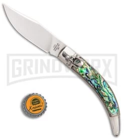AGA Campolin Diana Abalone Lever Lock Automatic Knife - Polished Plain -Professional Knife Discount Store AGA Campolin Diana Lever Lock Abalone Satin BHQ 87410 er bottlecap large
